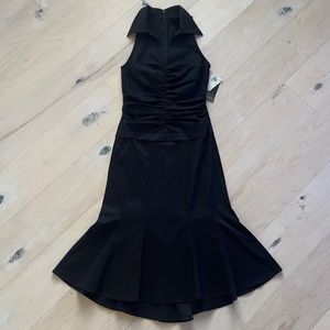 Adrianna Papell Women's Cocktail Dress Fit Flare V-Neck Sleeveless Black Size 4